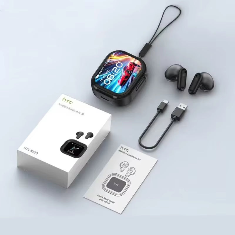 HTC NE20 Earphones Bluetooth V6.0 TWS Sports Wireless Headphones AI Translator Earbuds In-Ear Noise Reduction Headsets with Mic